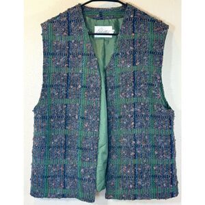 Pykettes Vintage Mohair & Lambswool Blend Open Front Vest Women's 14